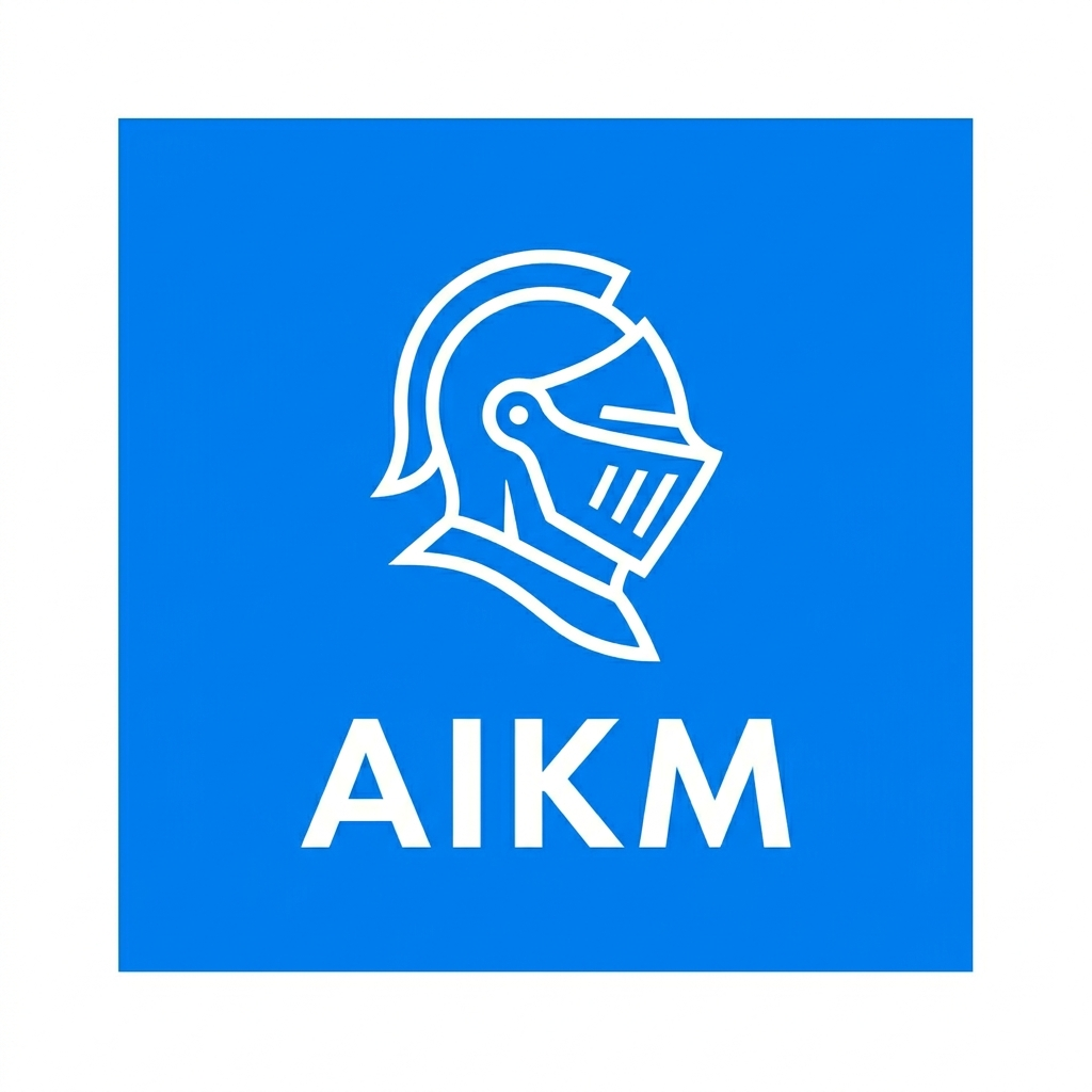 AI Knights — knight in armor analyzing AI marketing dashboards in a castle setting